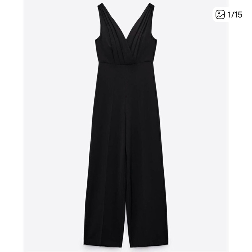 Zara Black Sleeveless Jumpsuit